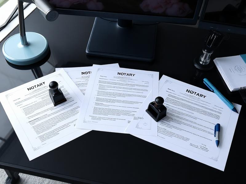 Notary & Witness Services- paper work on the desk
